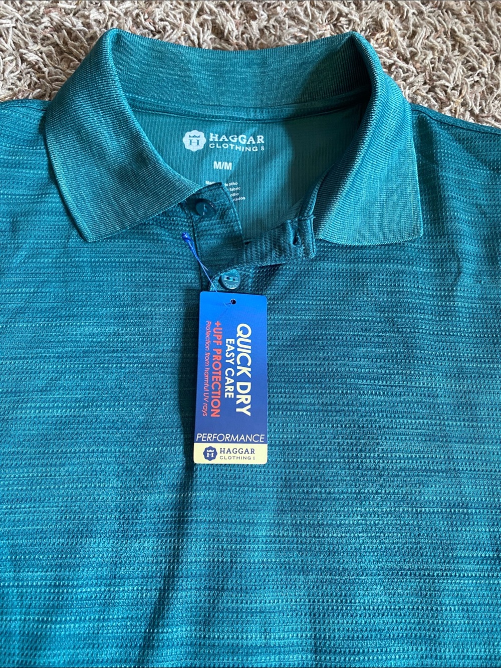 Haggar Teal short button up/ M